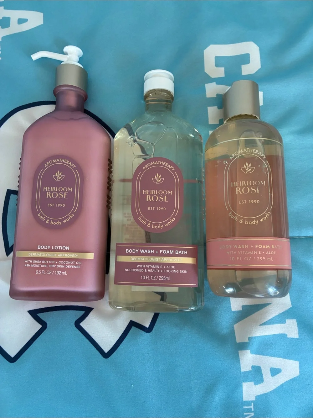 Bath & Body Works Heirloom Rose Body Wash & Lotion Set — Pink and Clear